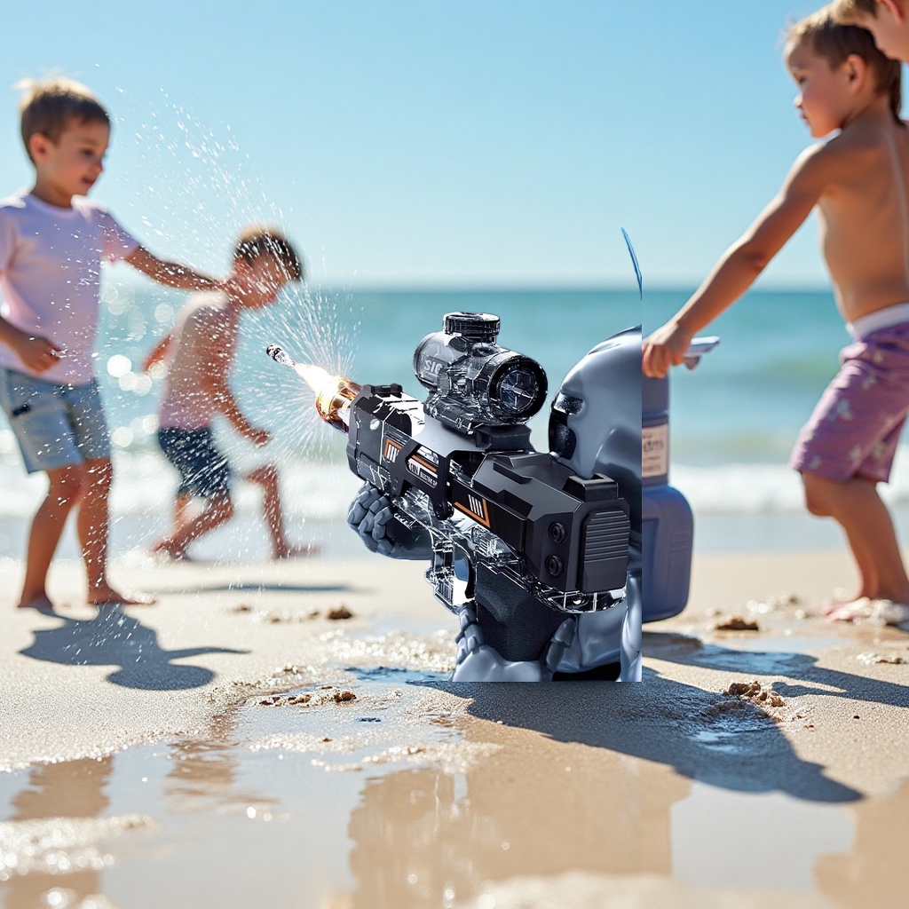 Douyin Firelight Ice Mouse Explosion Electric water gun, children's water spray continuous firing high-pressure long-range water gun wholesale Application Scenario