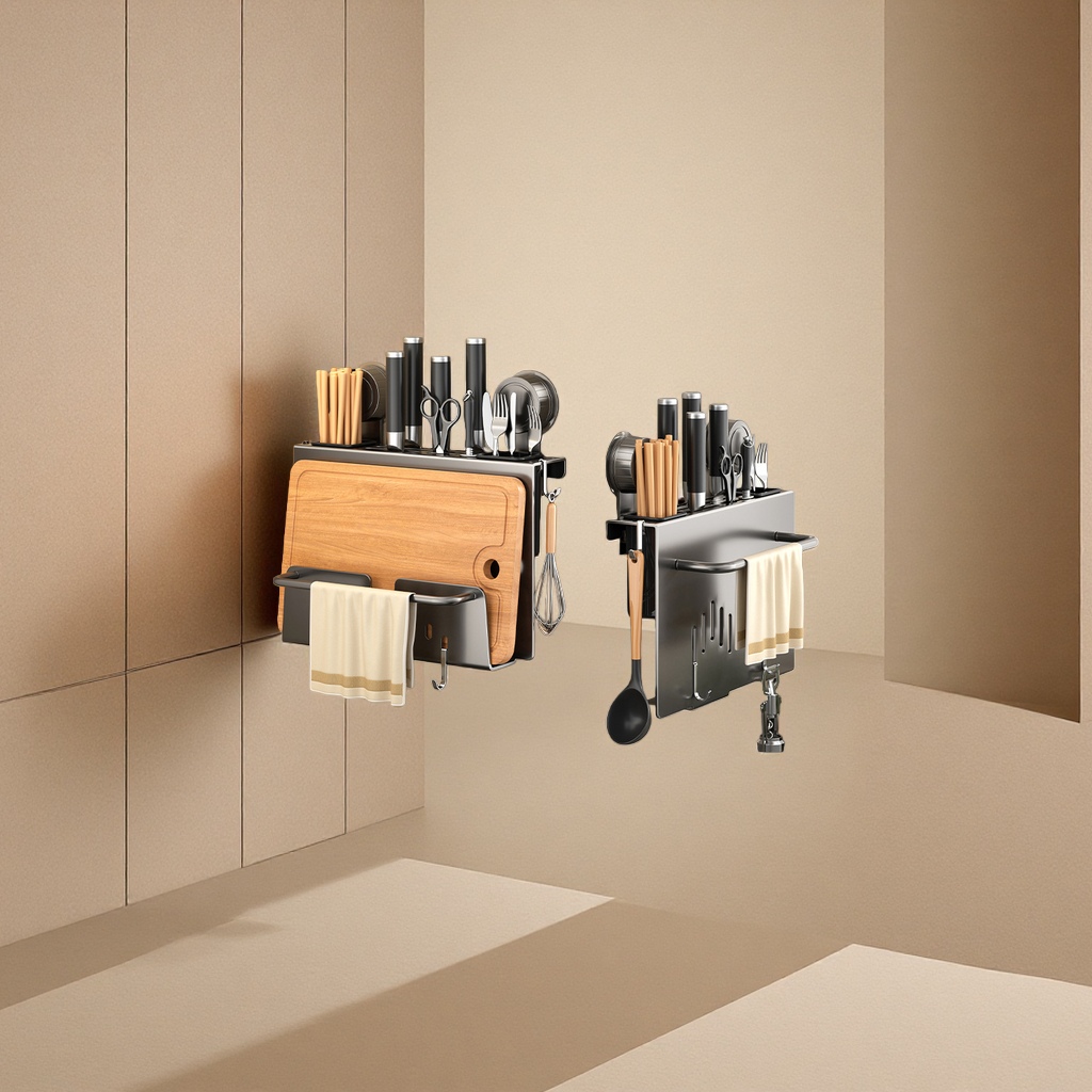 Sin clavos soporte de cuchillos de cocina multifuncional ventosa soporte de pared palillos de almacenamiento para el hogar