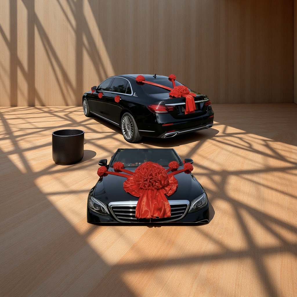 大红花球婚车装饰接亲车头拉花全套车队汽车布置头批发布类红