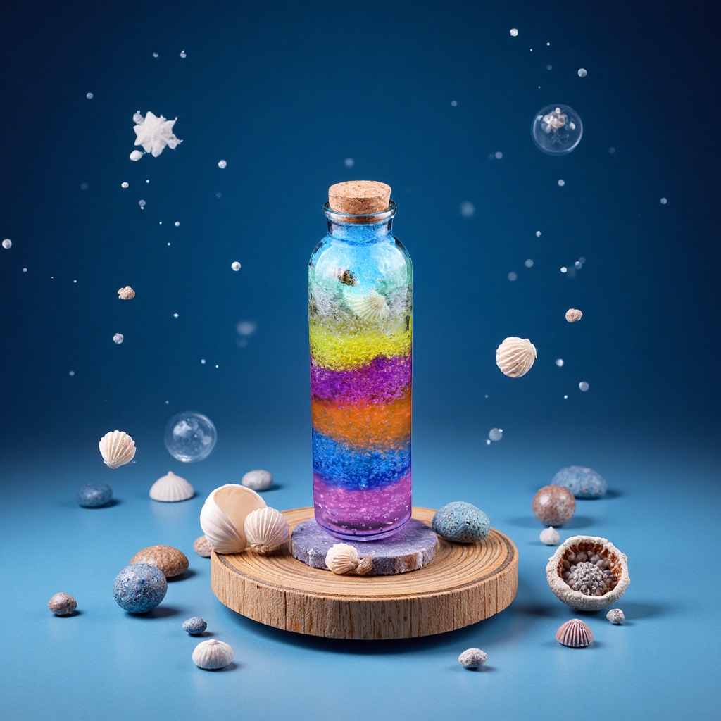 A complete set of DIY materials for the wishing bottle to expand when soaked in water, children's hands-on starry sky ocean glass bottle, wooden stopper drift bottle, hydroponic plant bottle, ecological bottle Item Picture