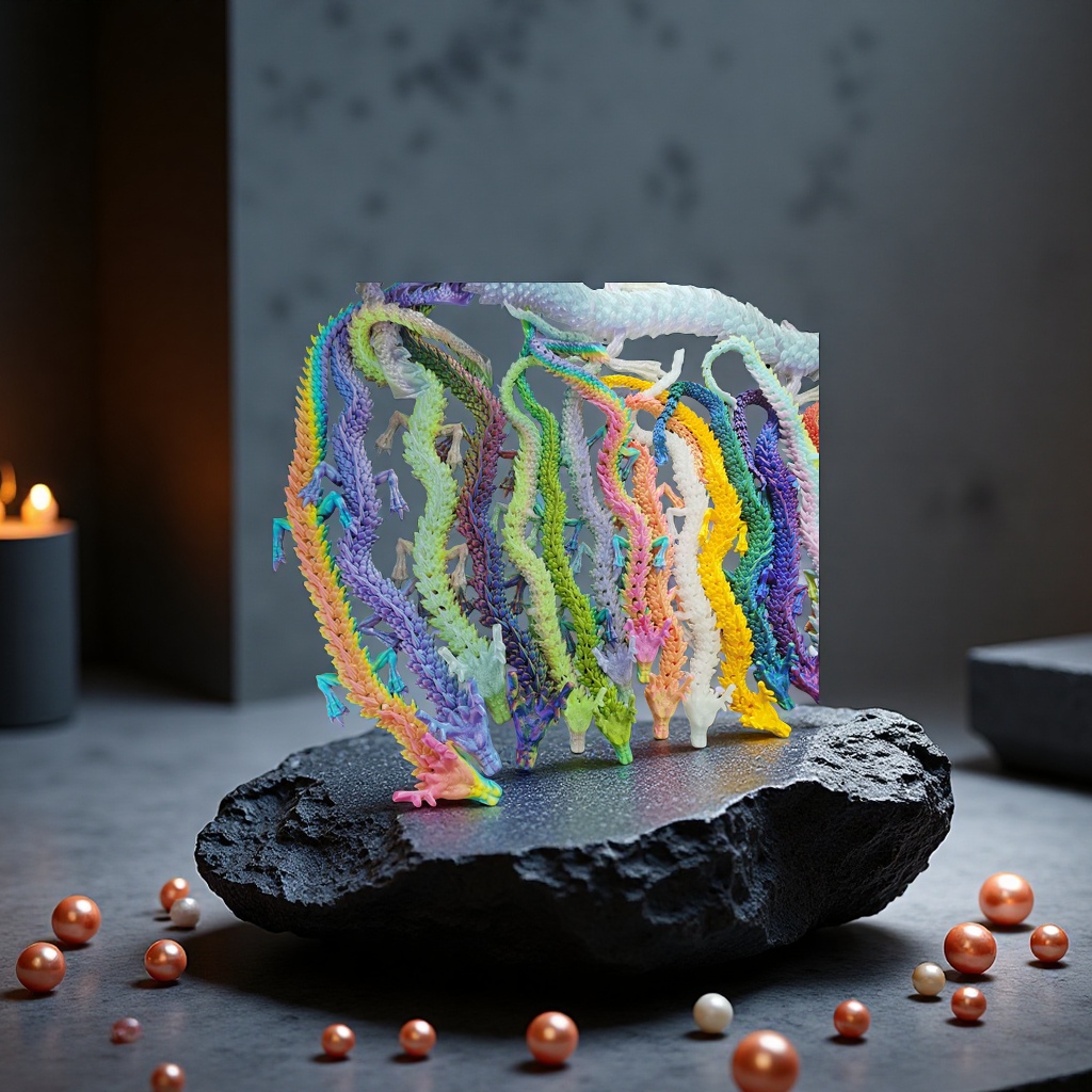 厂家批发3D打印中国龙摆件3d打印龙摆件炫彩水晶龙玩具龙关节龙 产品图