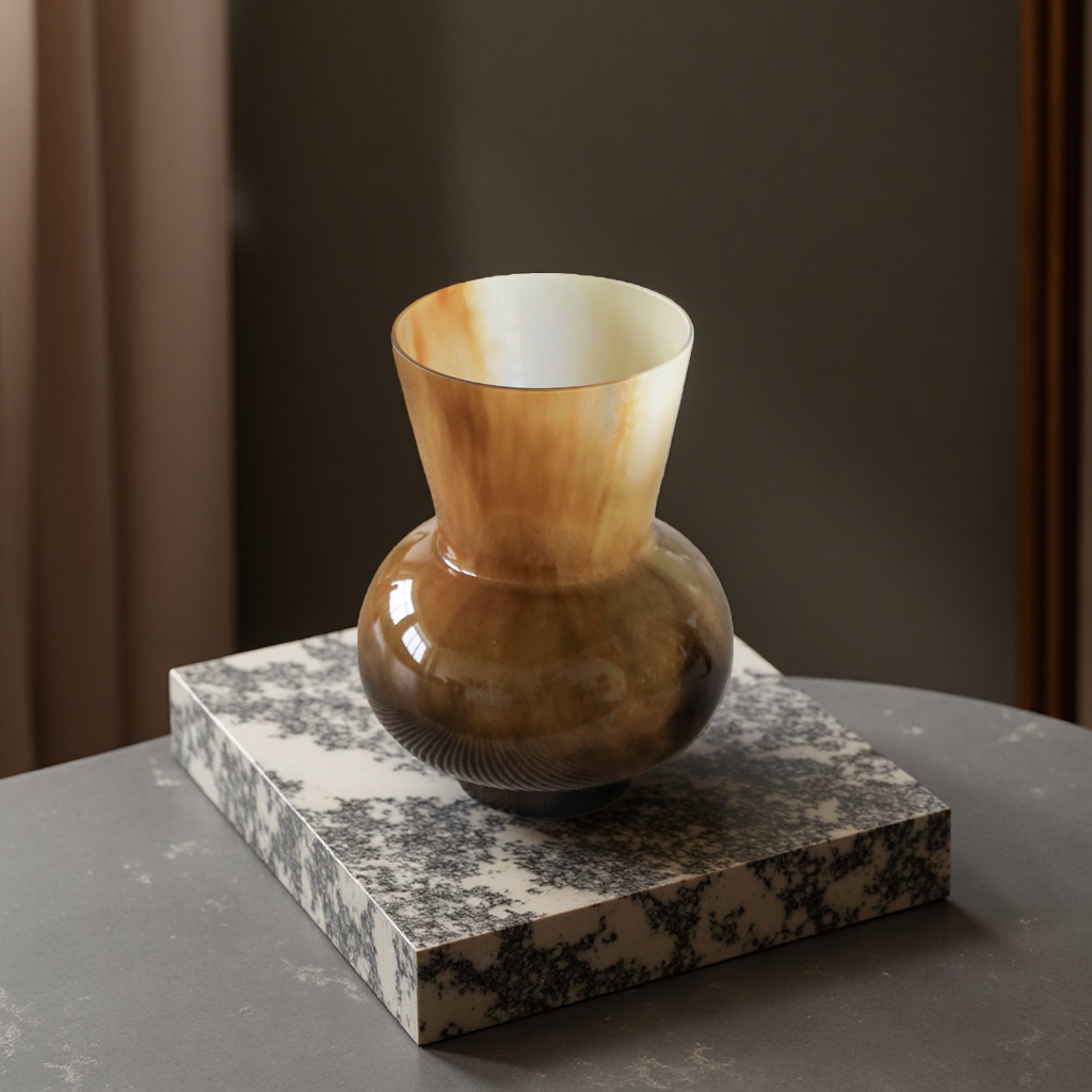 高级感中古风玻璃花瓶大号客厅摆件简约艺术插花器皿