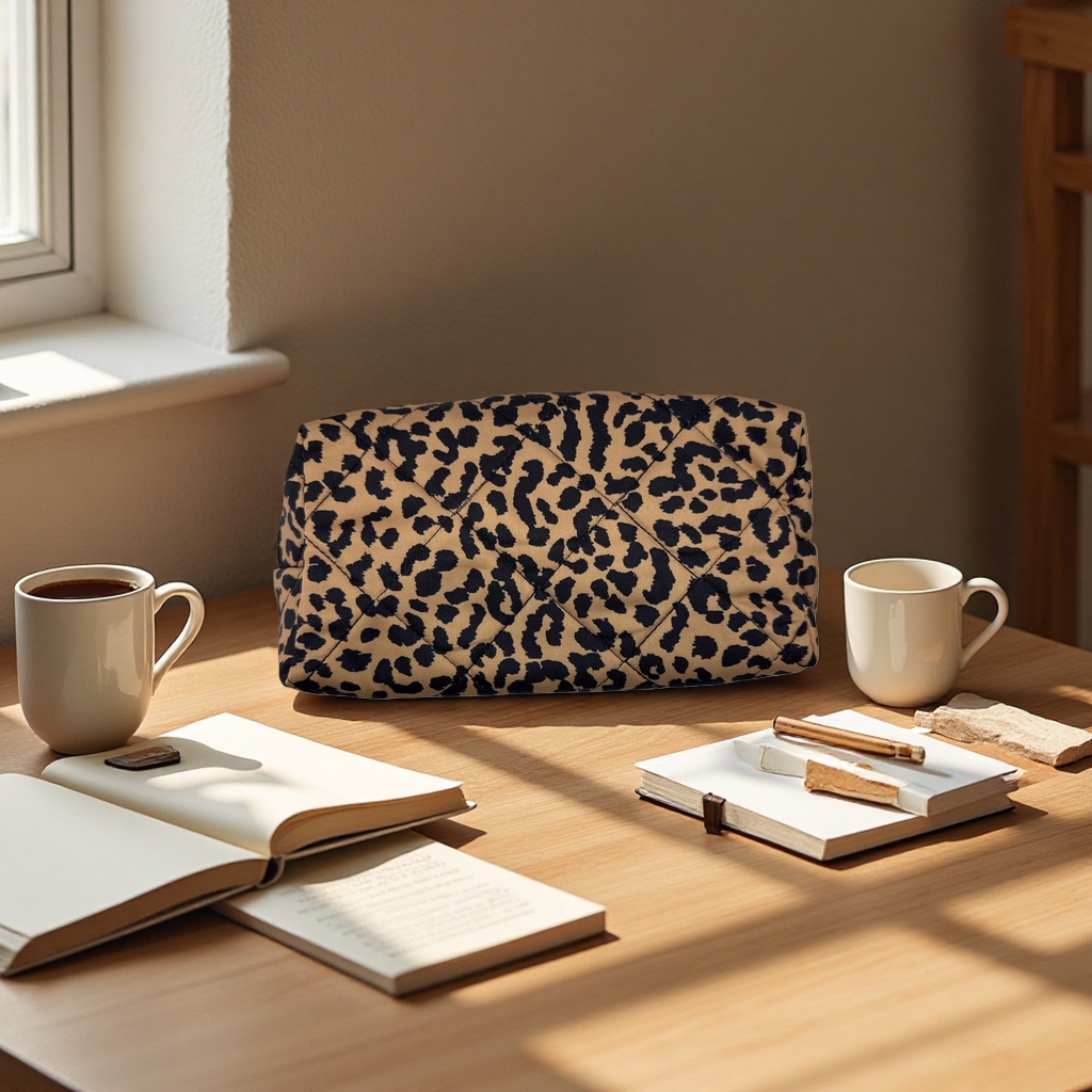 Leopard print fashionable women's handbag, versatile for commuting, simple and large-capacity shopping bag thumbnail