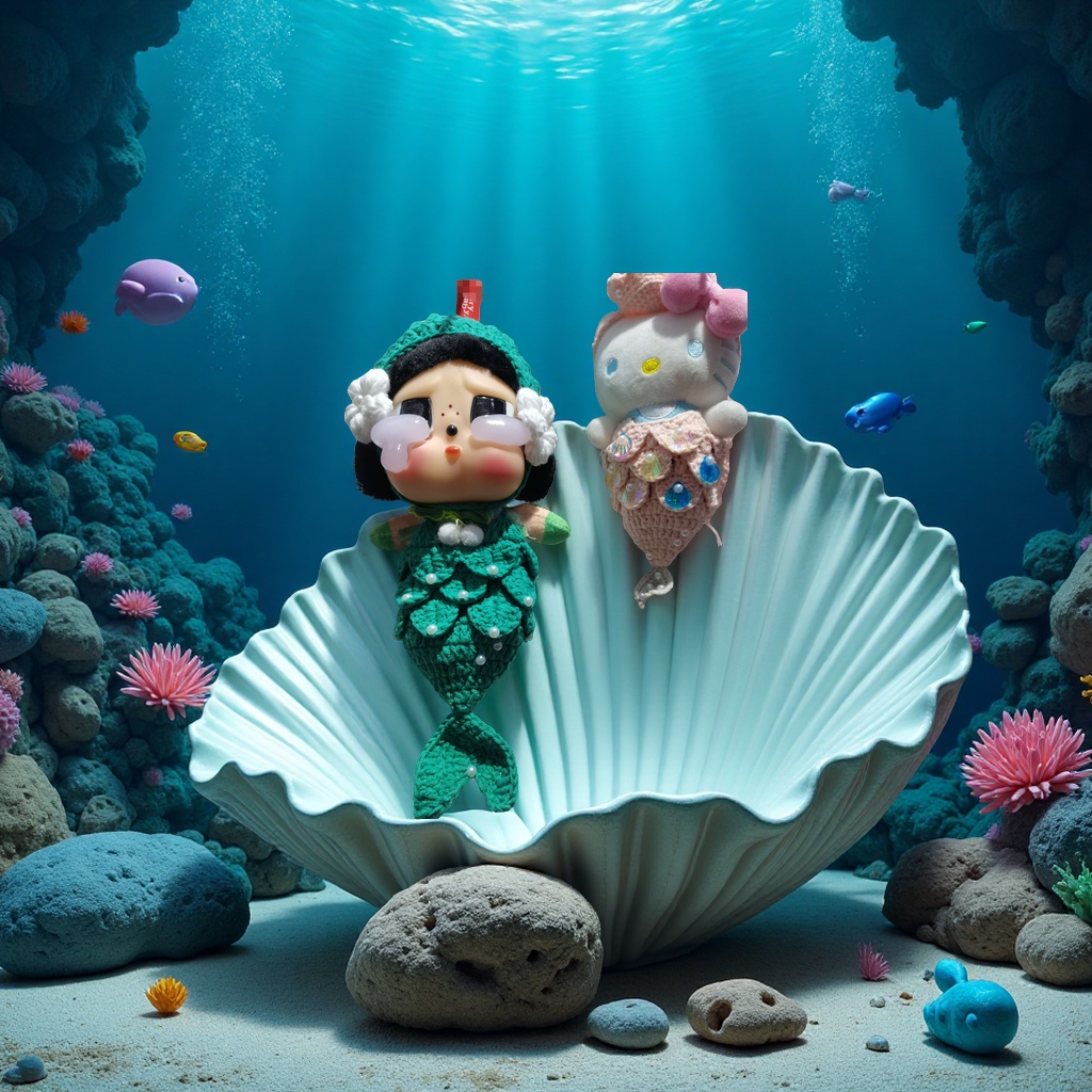 潮玩服装美人鱼纯手工钩织裙装水母裙夏日穿搭