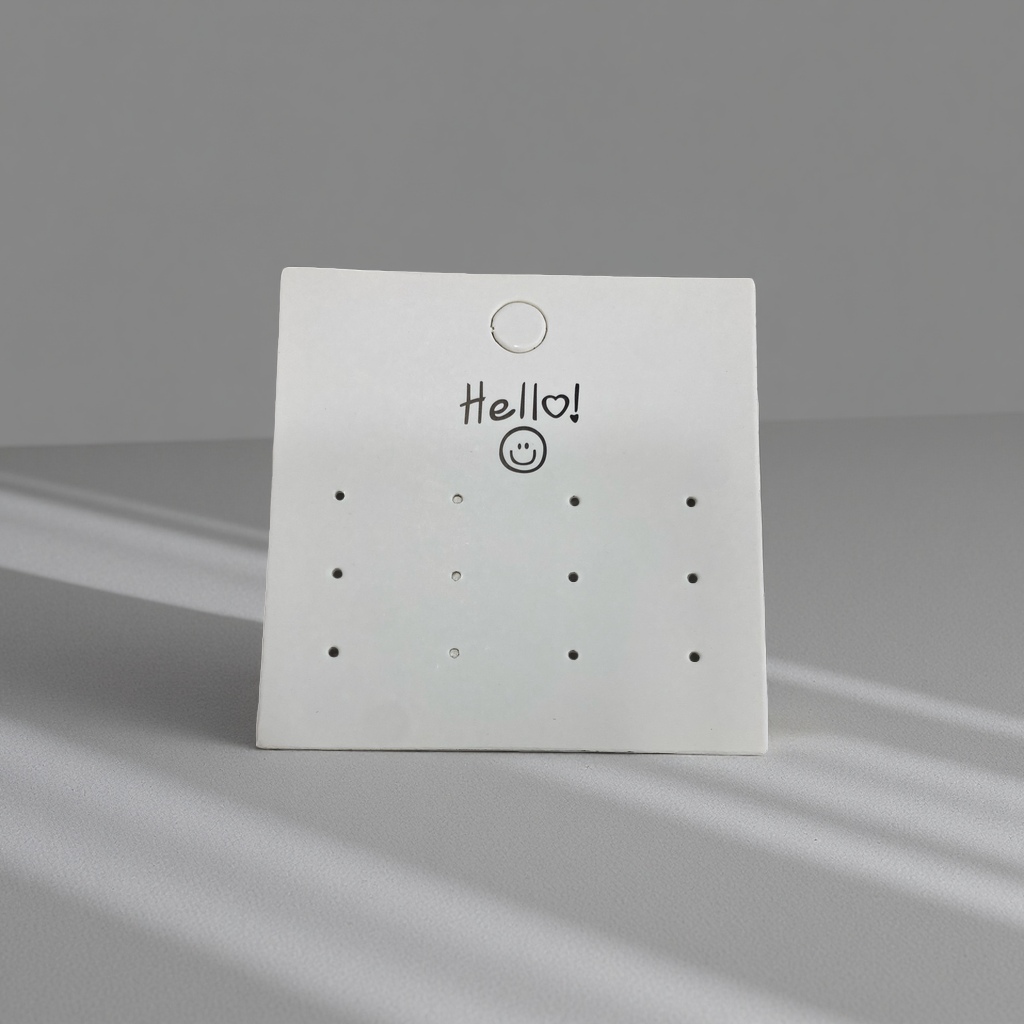 Hello Smiling Face 9X9 size 6 pairs of earring cards, cute and fashionable accessory, women's stud set earring accessory details Picture