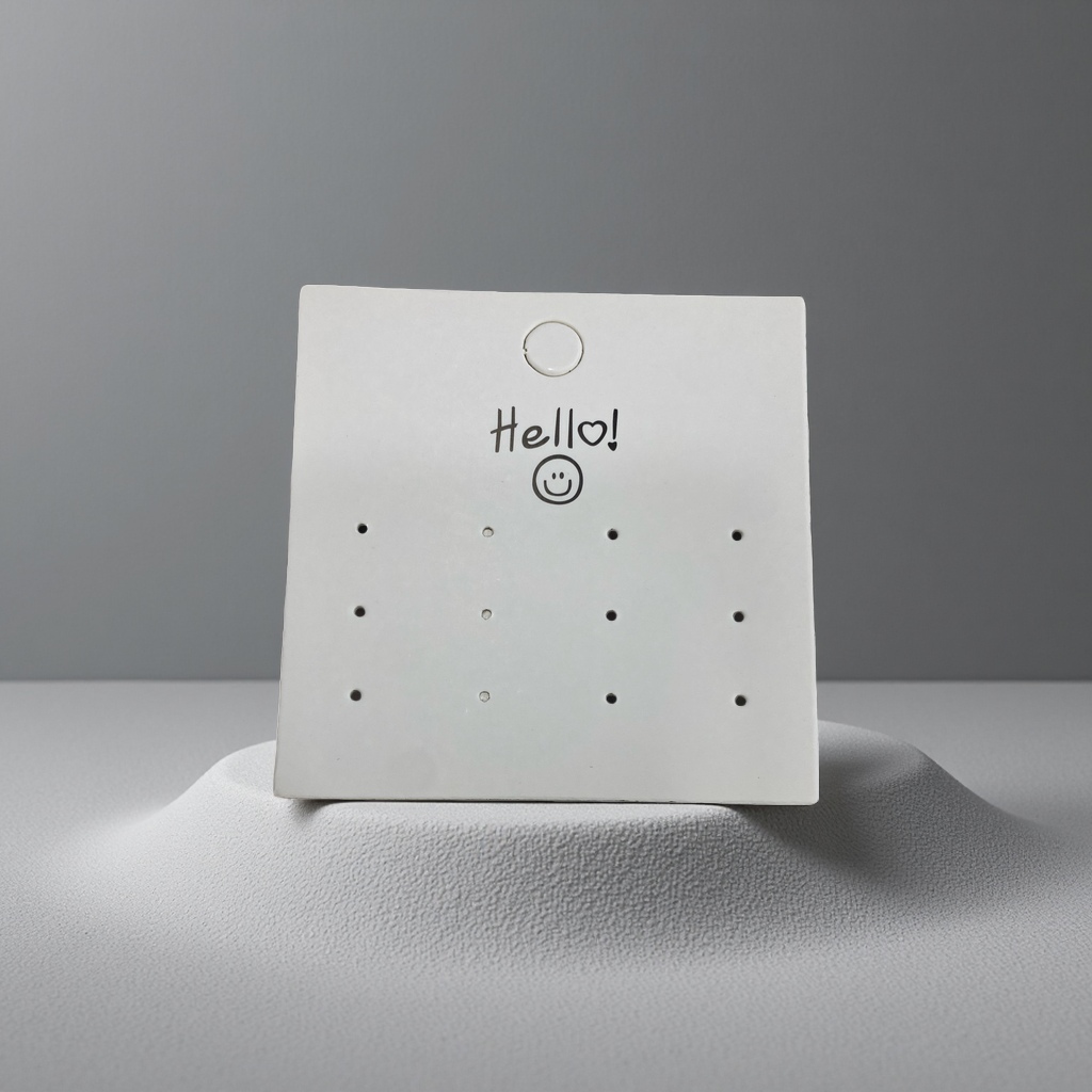 Hello Smiling Face 9X9 size 6 pairs of earring cards, cute and fashionable accessory, women's stud set earring accessory Application Scenario