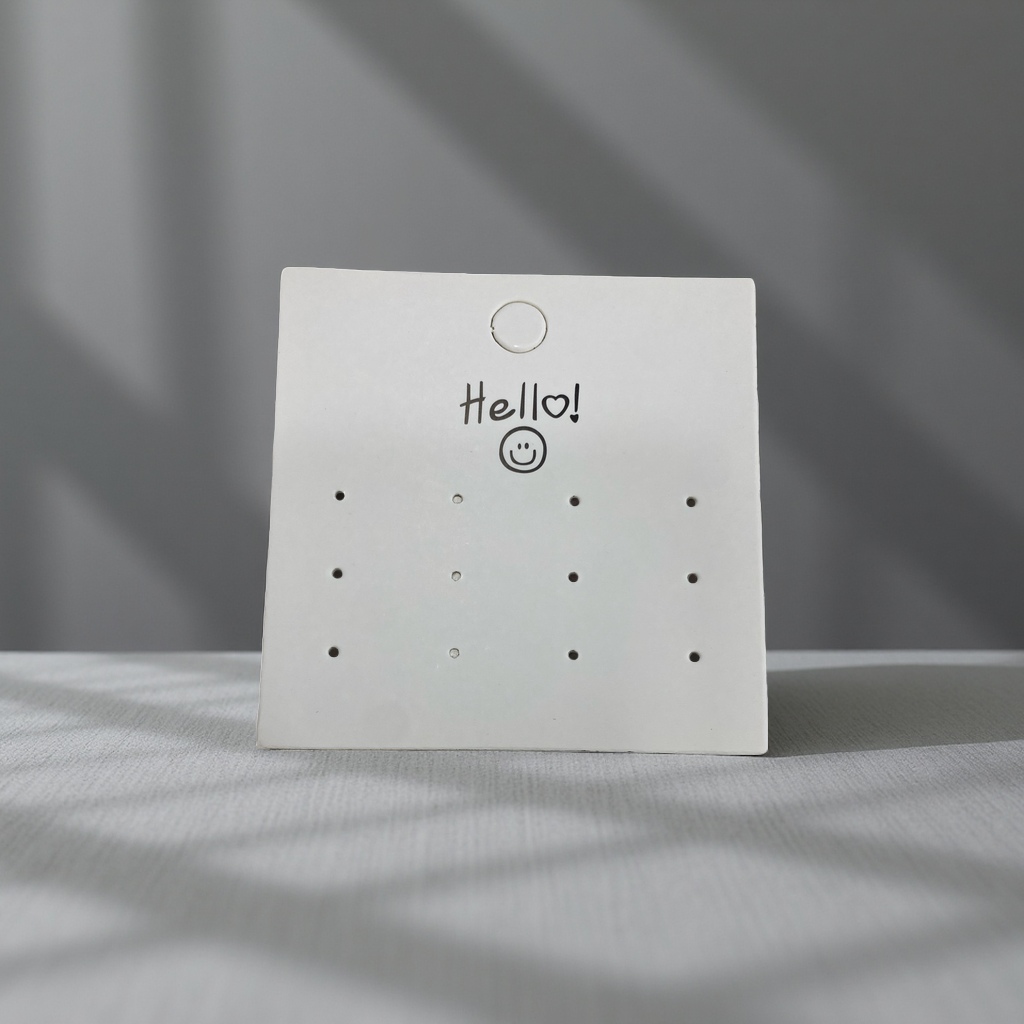 Hello Smiling Face 9X9 size 6 pairs of earring cards, cute and fashionable accessory, women's stud set earring accessory Specification image