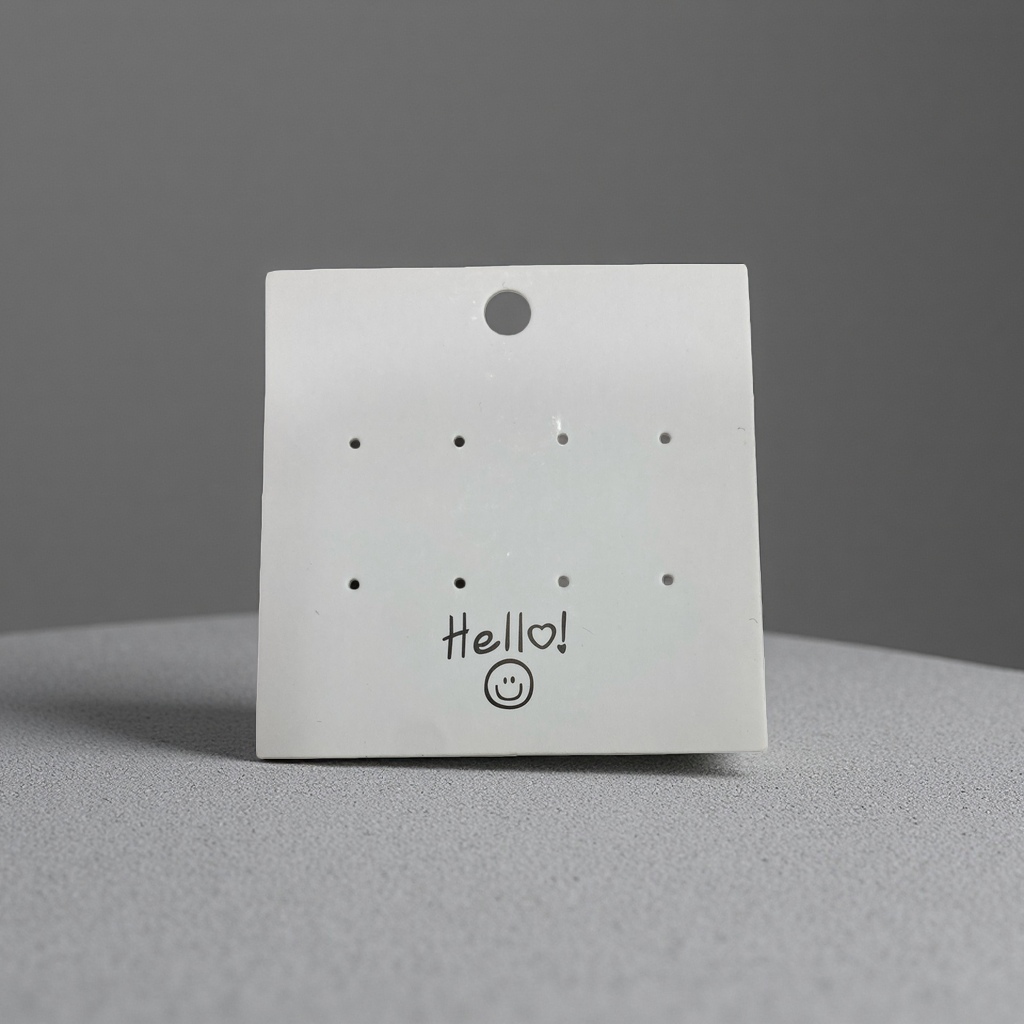 Hello Smiling Face 8X8 size earring clip 4-pair stud set earring accessory