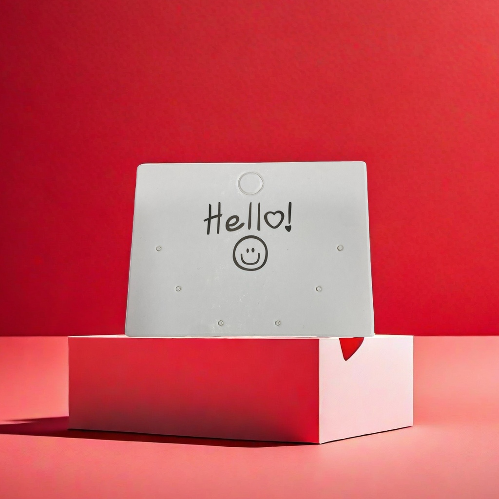 Hello Smiling Face 3 pairs of earring cards 8X7cm Jewelry card label Card Printing Jewelry card label card Application Scenario