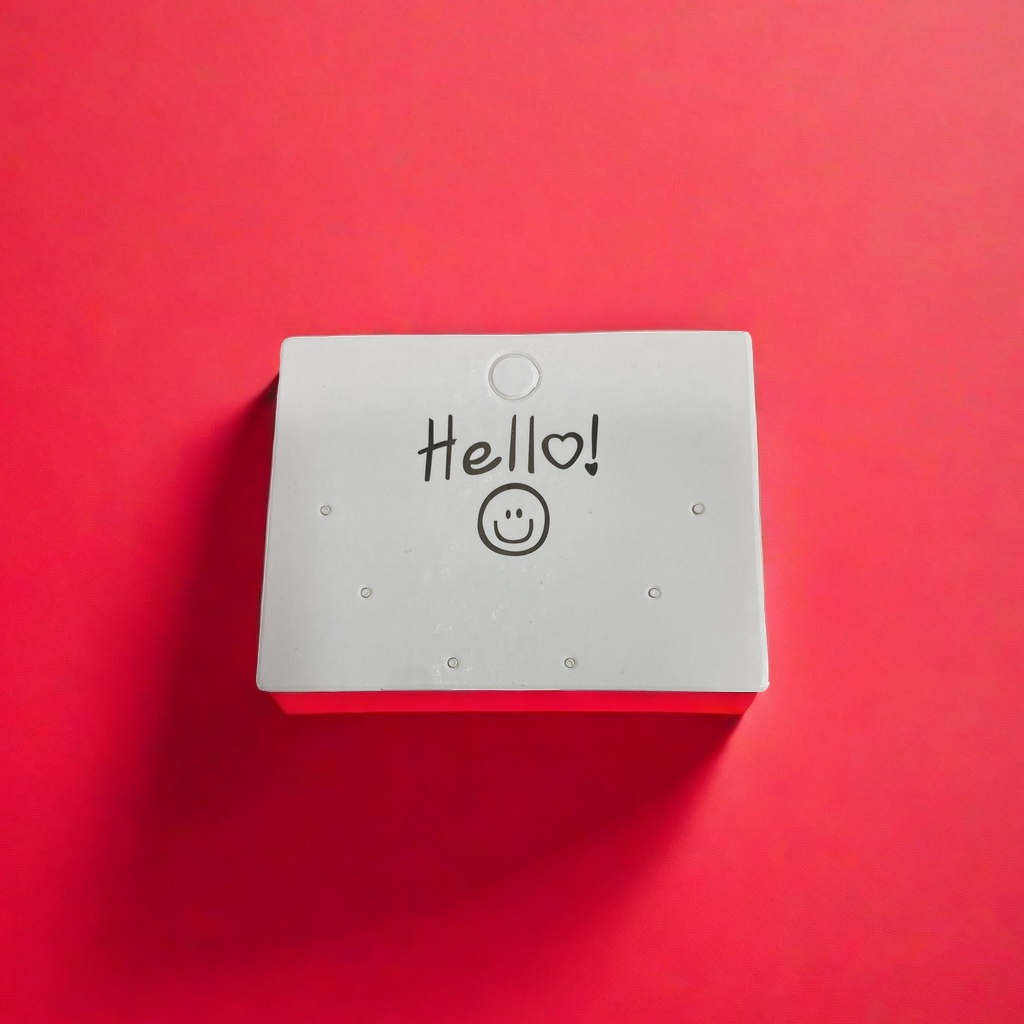 Hello Smiling Face 3 pairs of earring cards 8X7cm Jewelry card label Card Printing Jewelry card label card Specification image
