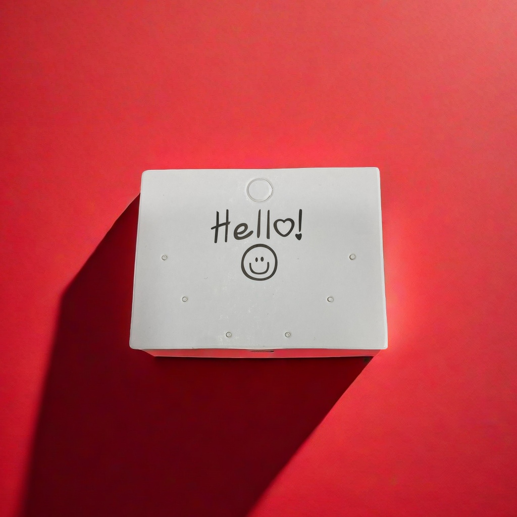 Hello Smiling Face 3 pairs of earring cards 8X7cm Jewelry card label Card Printing Jewelry card label card details Picture