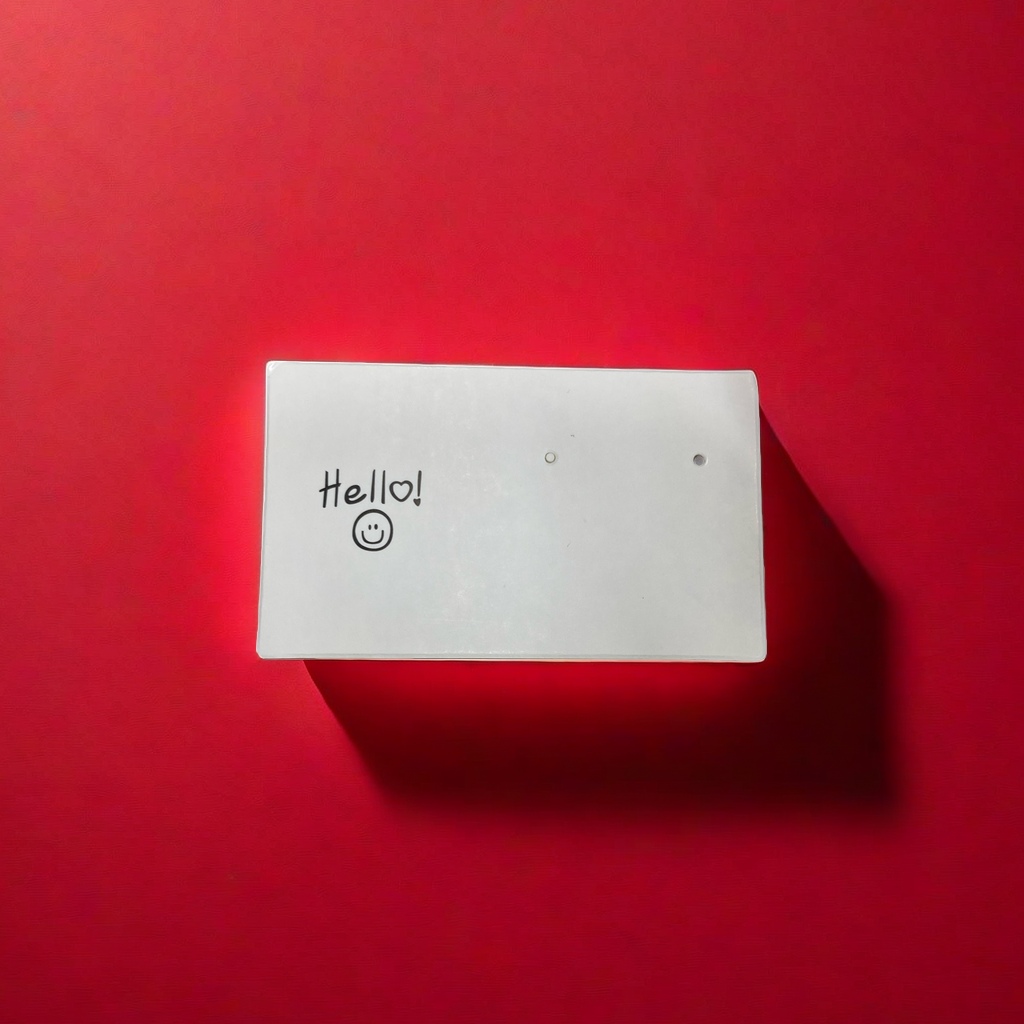 Hello Smiling Face 4.5X7.5 size pair of earring cards Design sense, fashionable and simple accessory cards, scratch cards, label cards Application Scenario