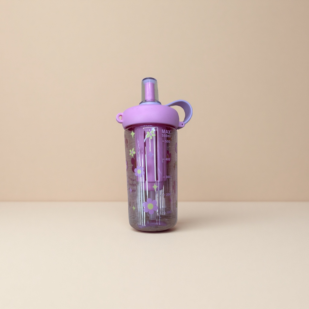 茉莉清香便携水杯550ml 时尚简约办公家用杯