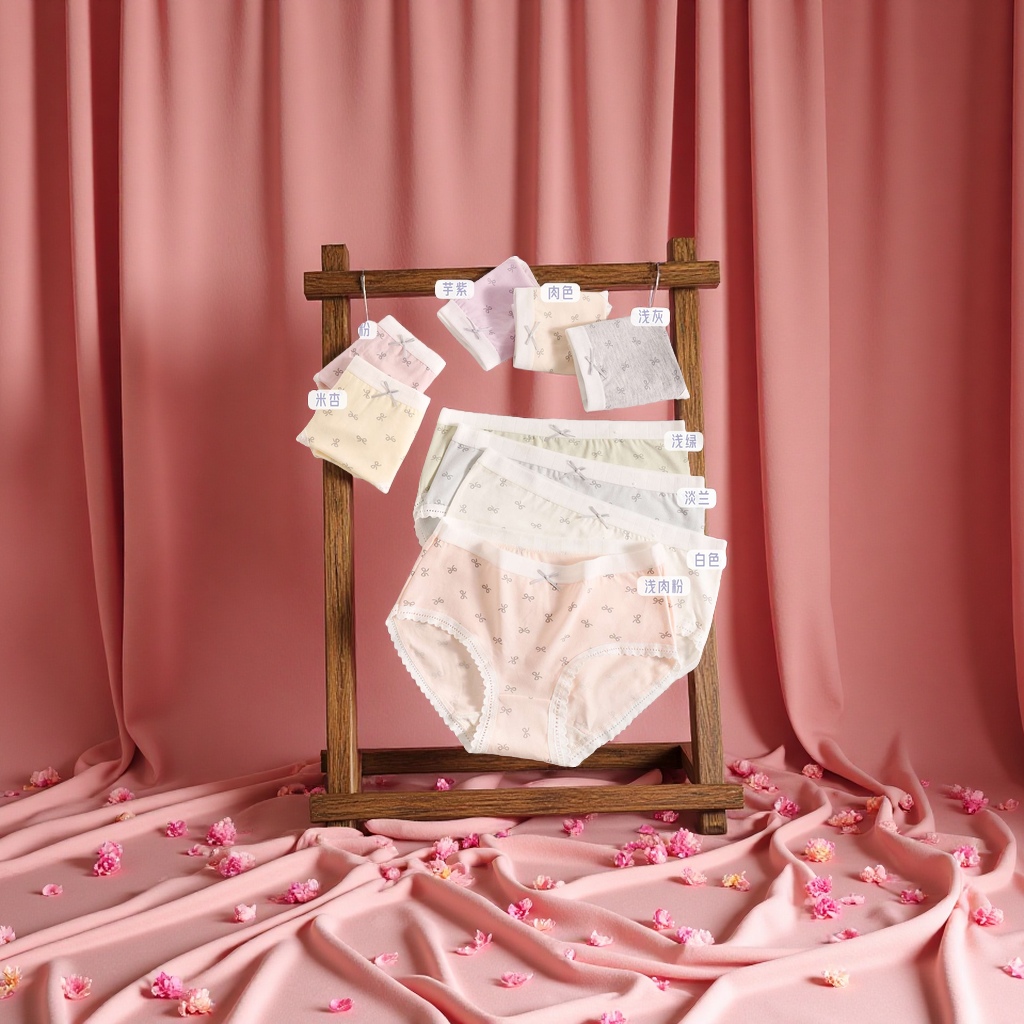 Women's cross-border breathable and comfortable cotton solid color underwear