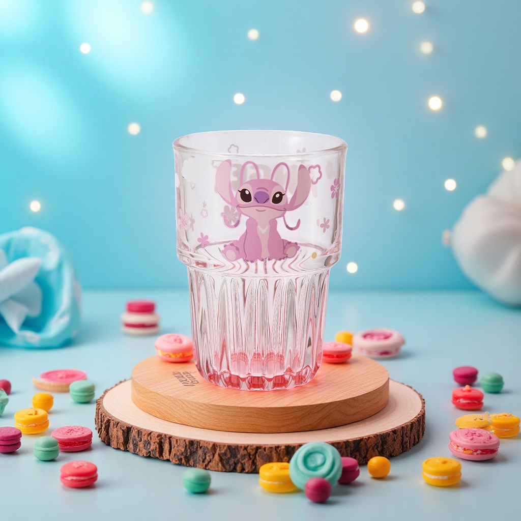 Creative cartoon Angel Glass vertical pattern Double Festival cups, cute birthday gifts, drinking cups, breakfast milk cups wholesale Item Picture