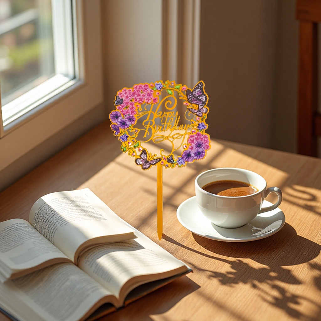 亚克力生日花朵插件装饰礼品盒用可替换配件