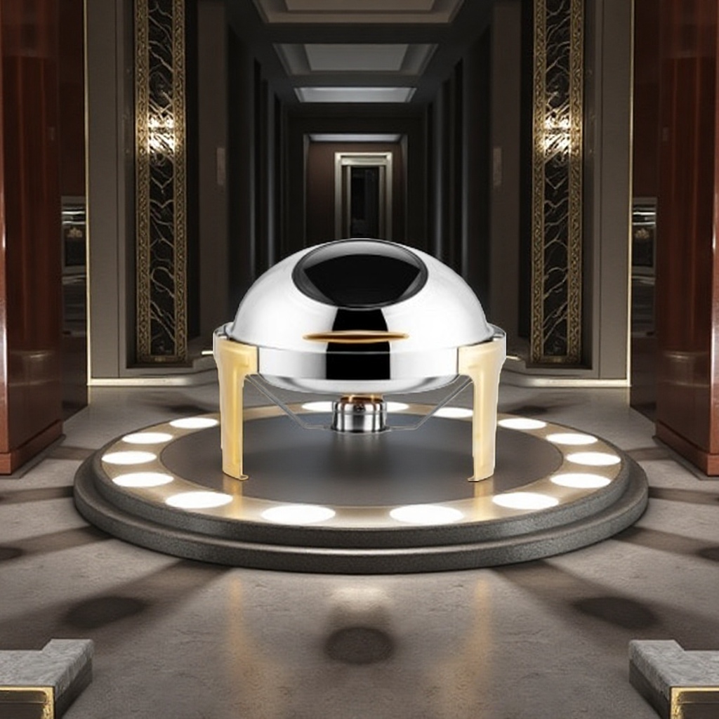 Stainless steel buffet stove, buffet stove, hotel insulated stove, visible hydraulic flip lid stove Application Scenario