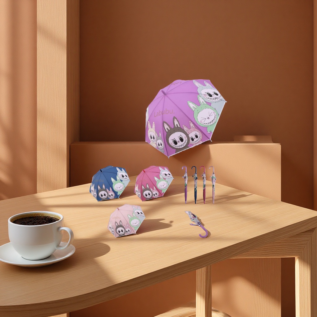 儿童50公分雨伞POE面料铁架手柄塑料防风耐用透气