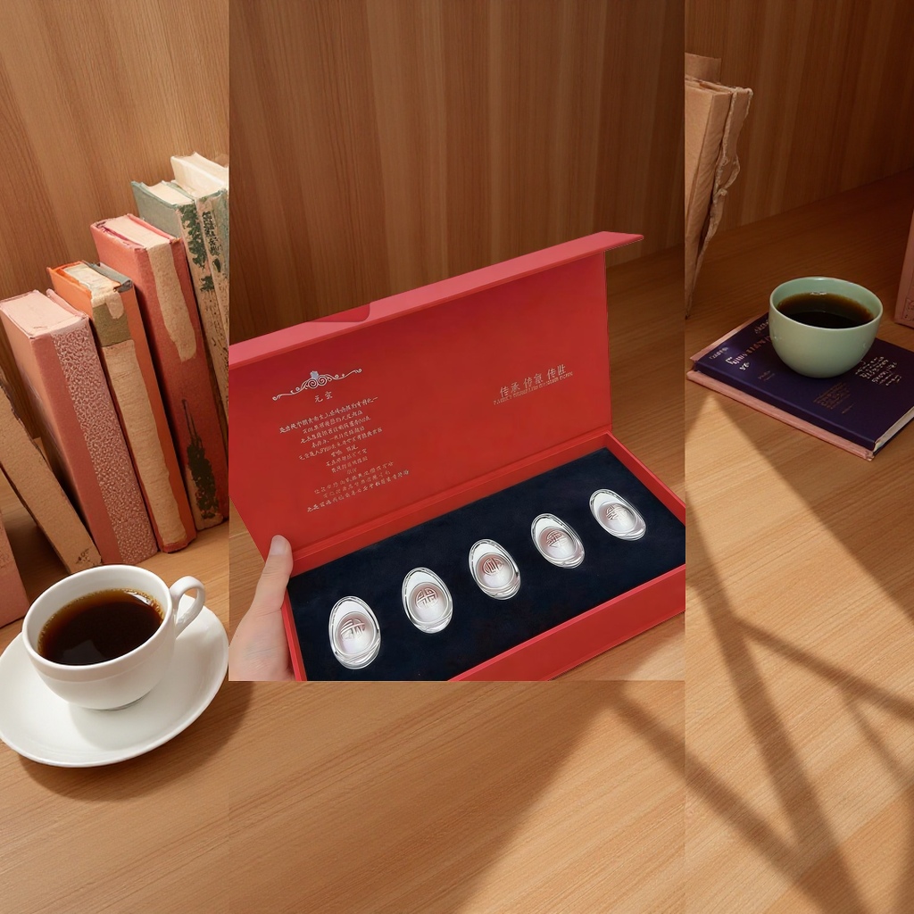 足银999福禄寿喜财元宝套装100g送礼自留都好