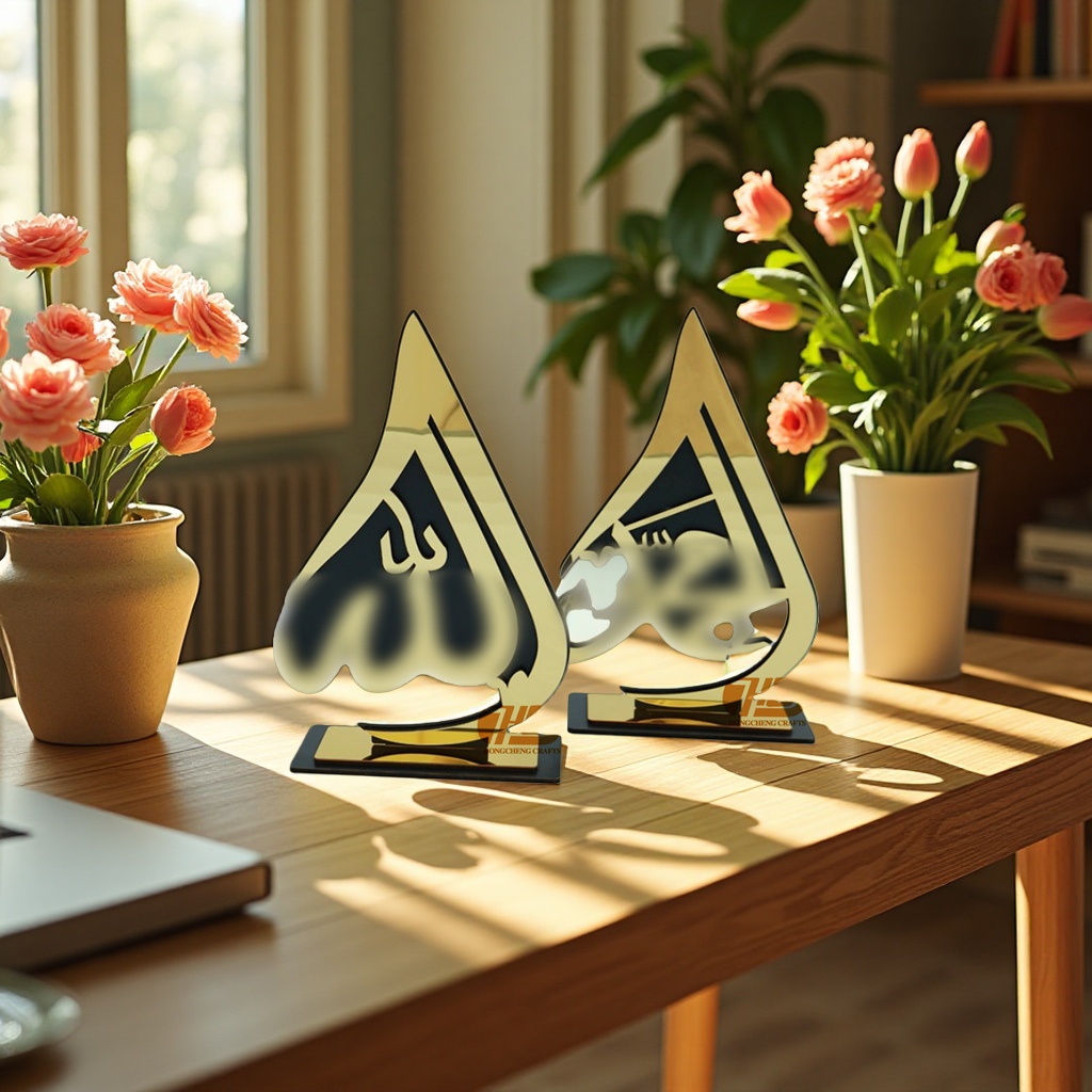 镂空跨境亚克力镜面立体节日家居装饰桌面摆件摆台字母工艺品礼品办公文化行政用品奖杯