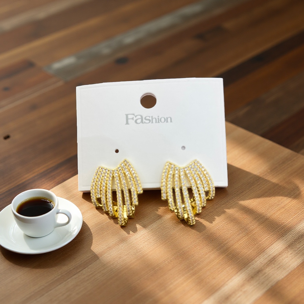 ccb四爪耳钉饰品简约时尚耳饰耳环外贸创销款白底实物图