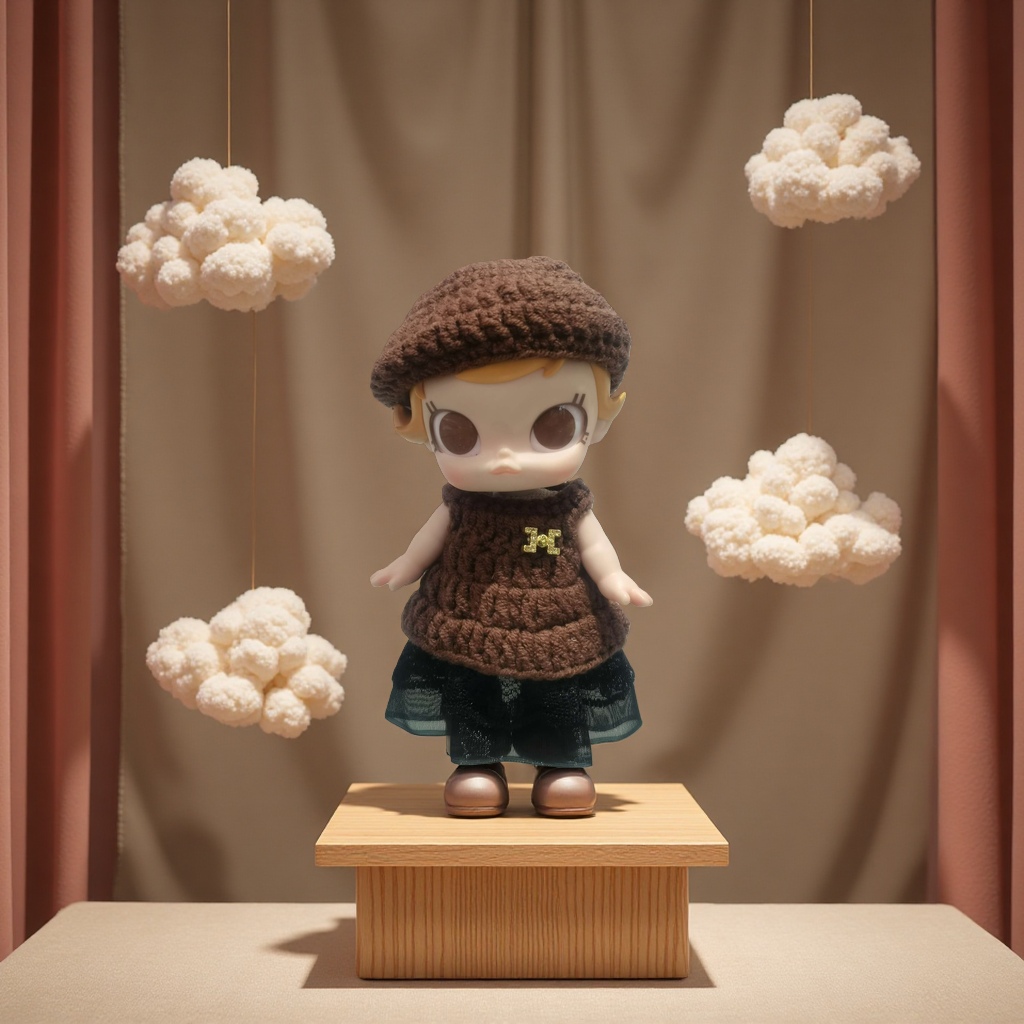 手工钩织10厘米潮玩娃娃娃衣毛线钩织