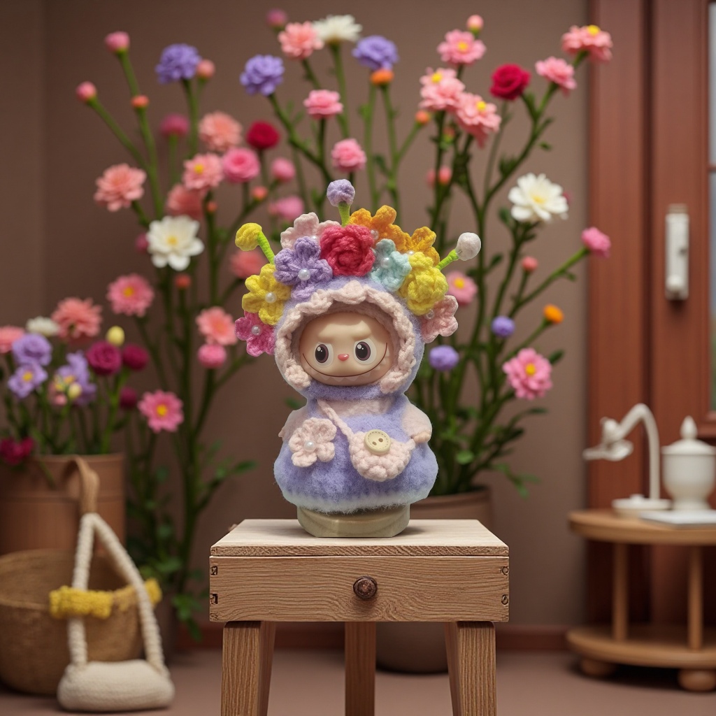 手工钩织10厘米潮玩娃娃娃衣毛线钩织120912724