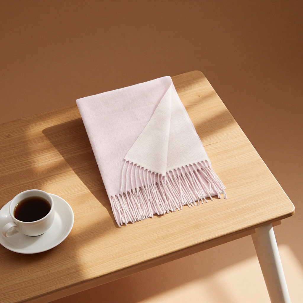 A thick faux cashmere scarf for warmth and comfort, a new large-sized scarf for autumn and winter details Picture
