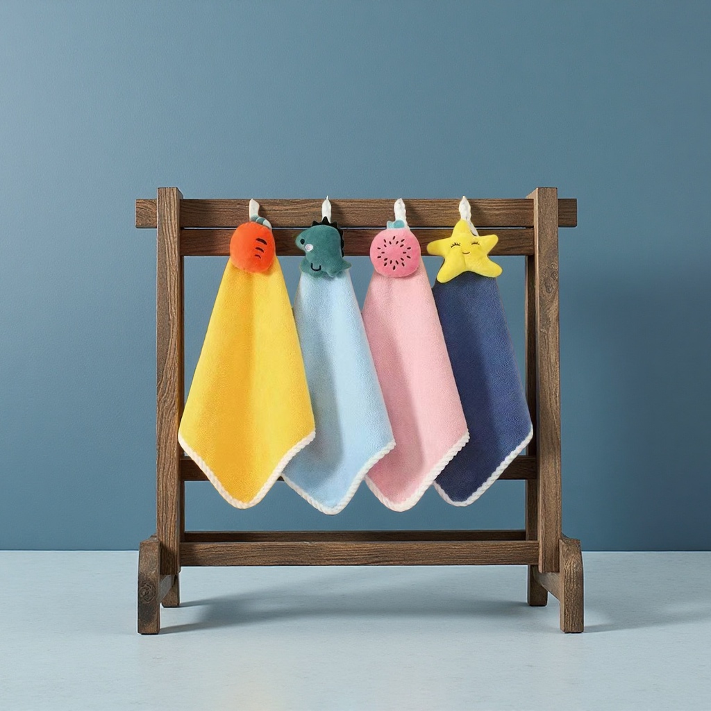 卡通擦手毛巾虾饺款180g 柔软吸水可机洗家用浴巾枕头组合