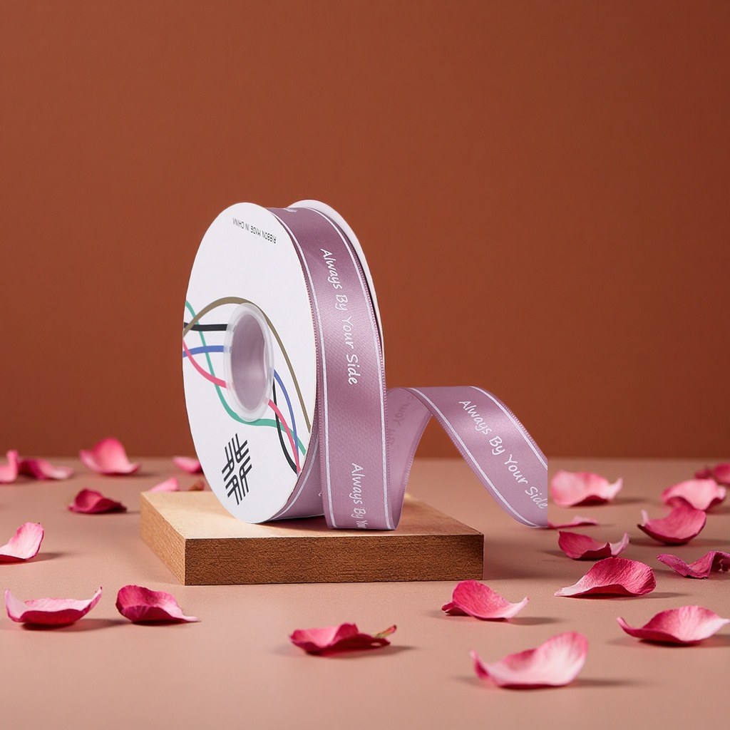 Creative polyester color printed English ribbons, DIY bow decorative ribbons, wedding and festival baking gift packaging straps Specification image