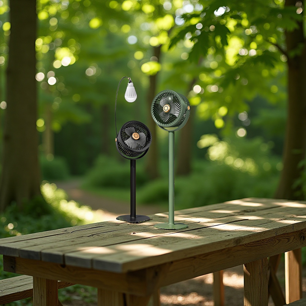 新款家用露营可伸缩落地扇USB桌面大风力循环扇办公室台式立式电