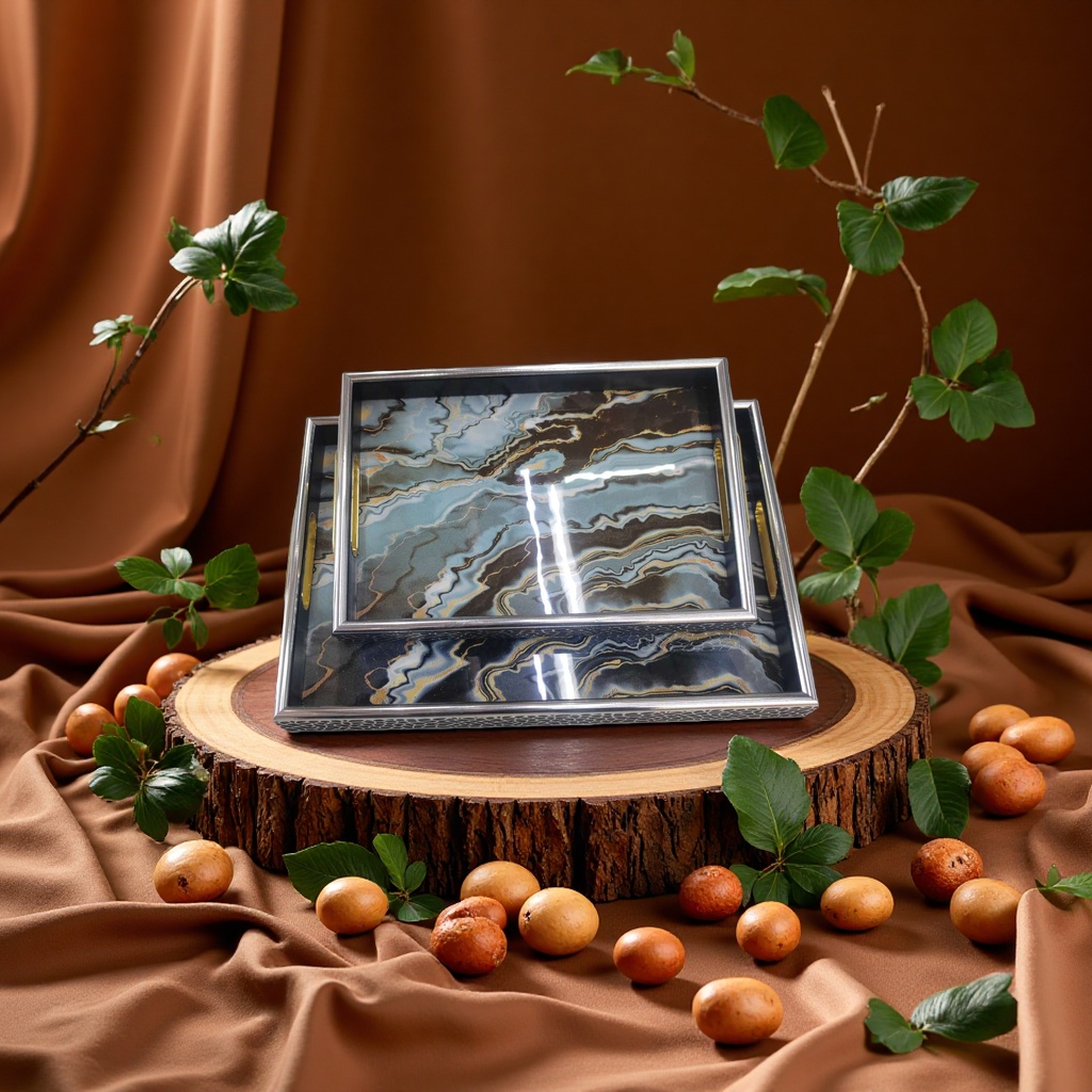 创意塑料水果盘竹制品干果摆放盘坚果分隔容器简约收纳盘