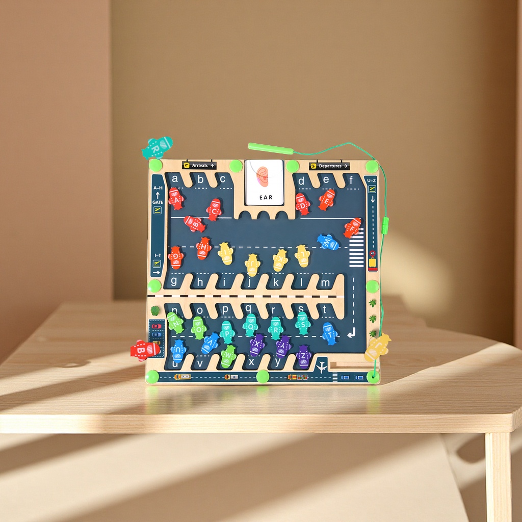 Baby magnetic color classification, positioning, counting board, pen movement maze, math enlightenment, cognitive matching, wooden toys details Picture
