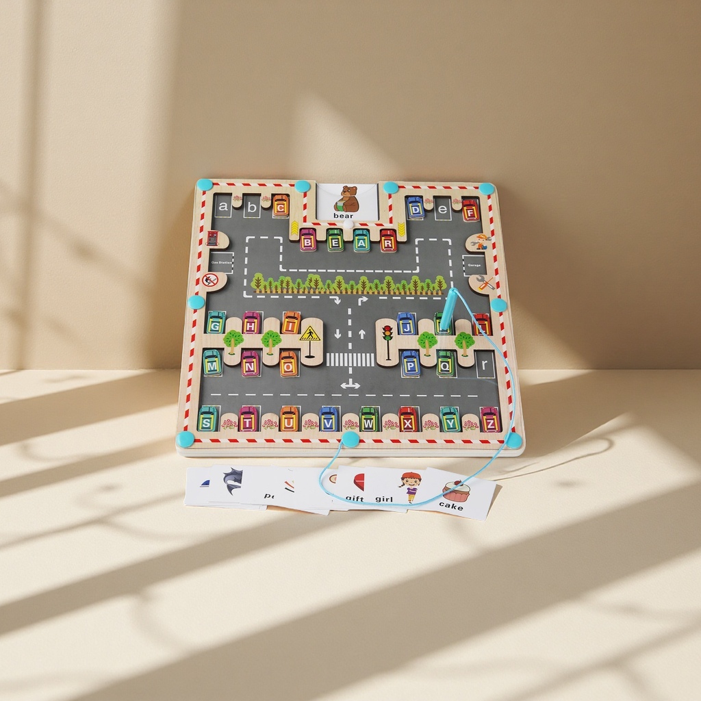 Baby magnetic color classification, positioning, counting board, pen movement maze, math enlightenment, cognitive matching, wooden toys Specification image