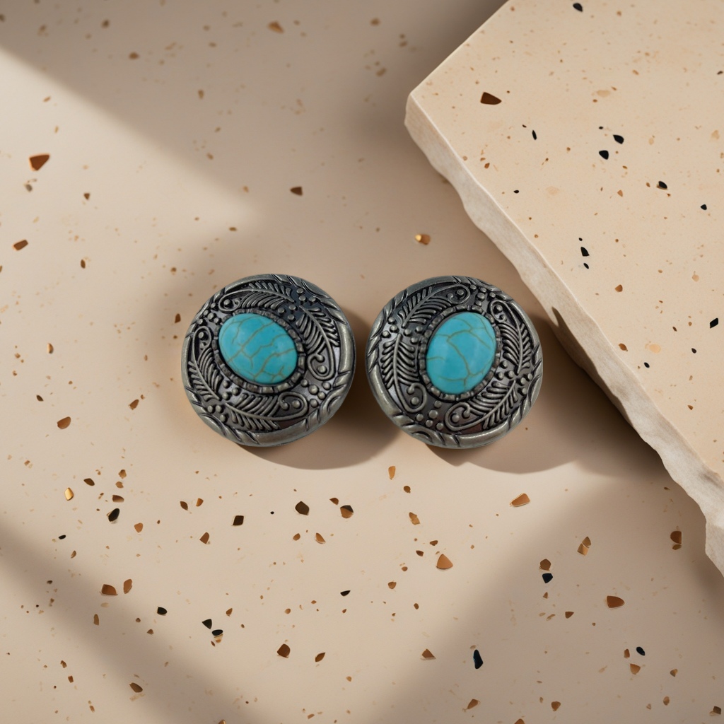 DIY材料仿蓝松石唐草花财布扣鞋扣箱包装饰硬币扣