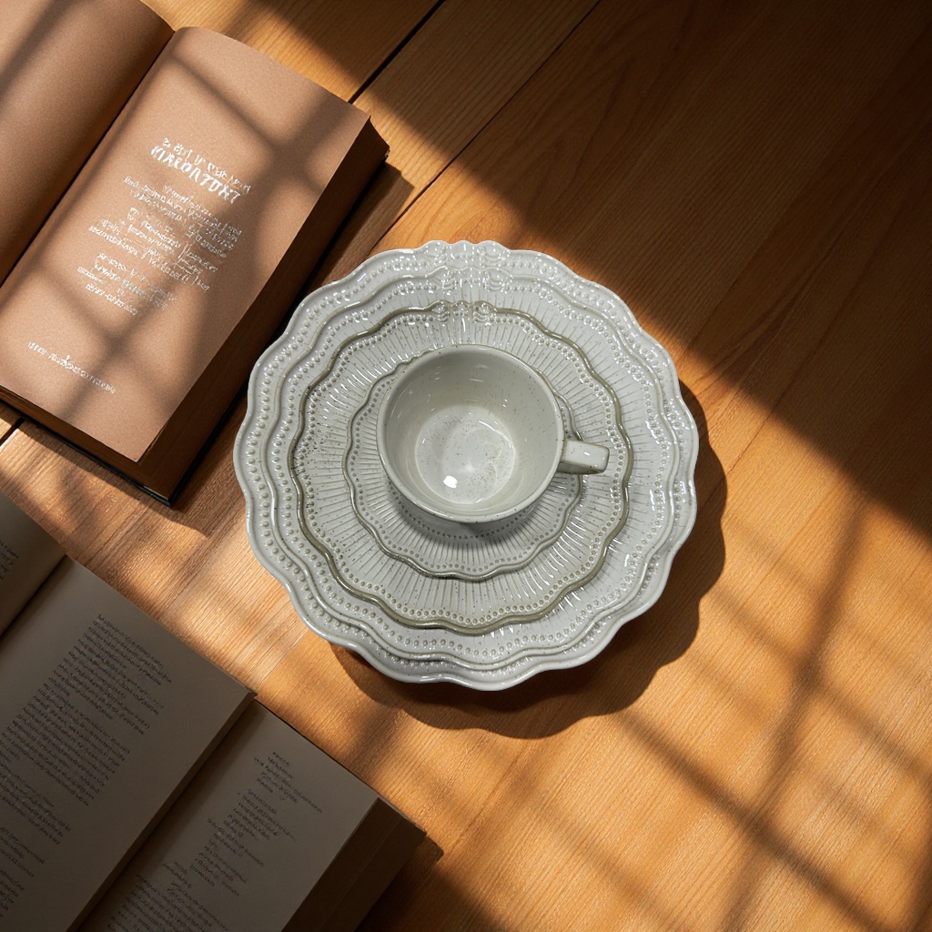 2026年新款浮雕色釉陶瓷盘西式盘子碗四色