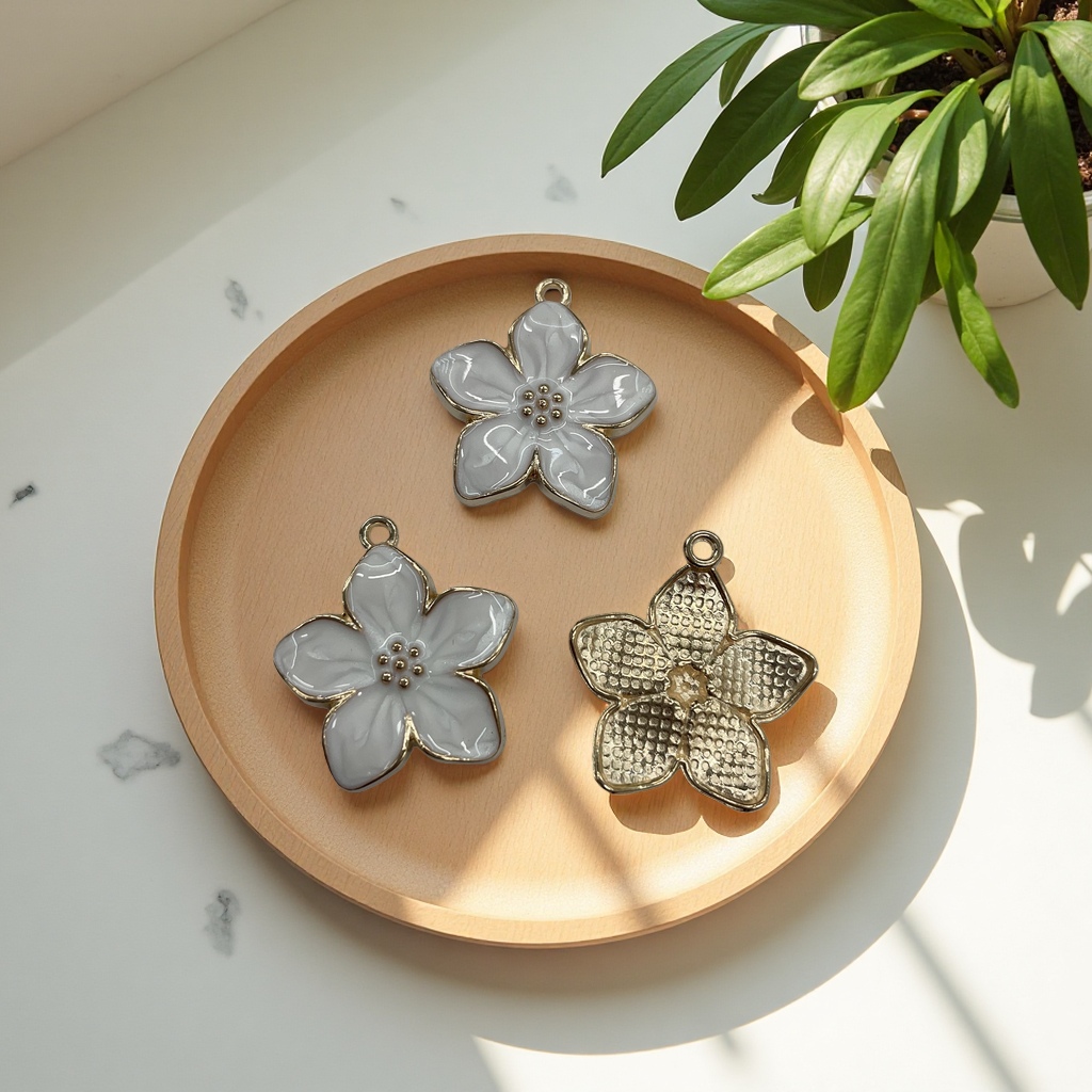 樱花泫雅风合金滴油DIY饰品配件吊坠耳饰手链发饰服饰配件产品图