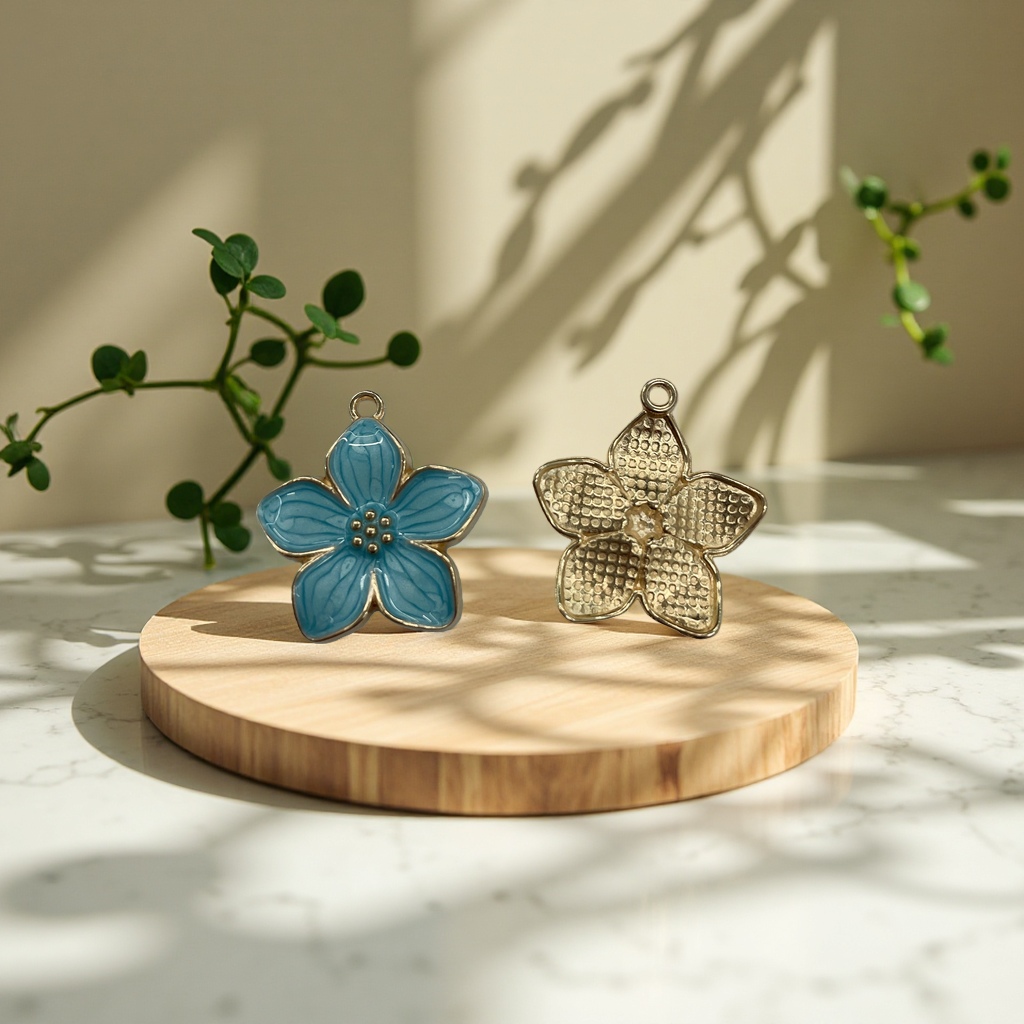 樱花泫雅风合金滴油DIY饰品配件吊坠耳饰手链发饰服饰配件