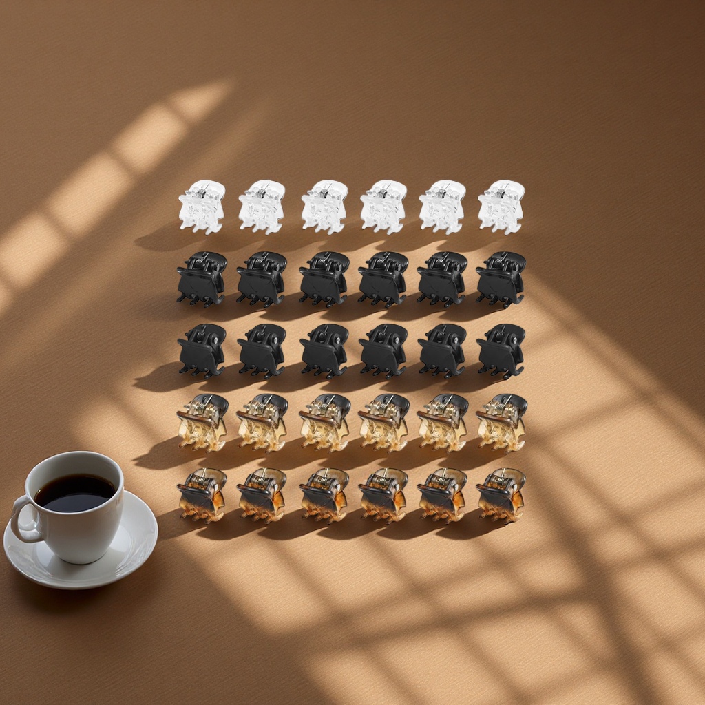 Red Children's 1cm black bangs clip, mini woven matte hair clip, girls' hairpin net, small hair and small claw clip accessory