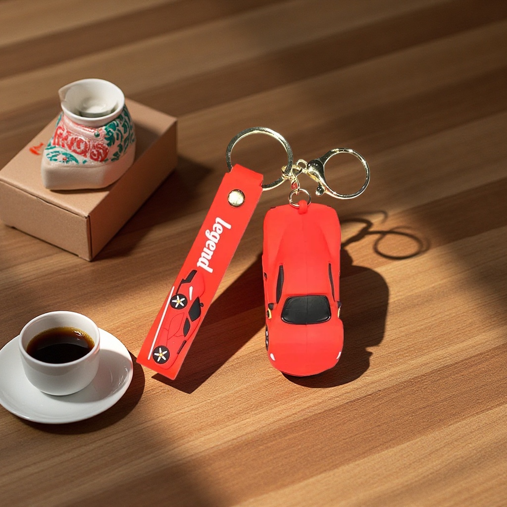 炫酷彩色迷你跑车钥匙扣立体汽车包包挂件创意小礼品白底实物图