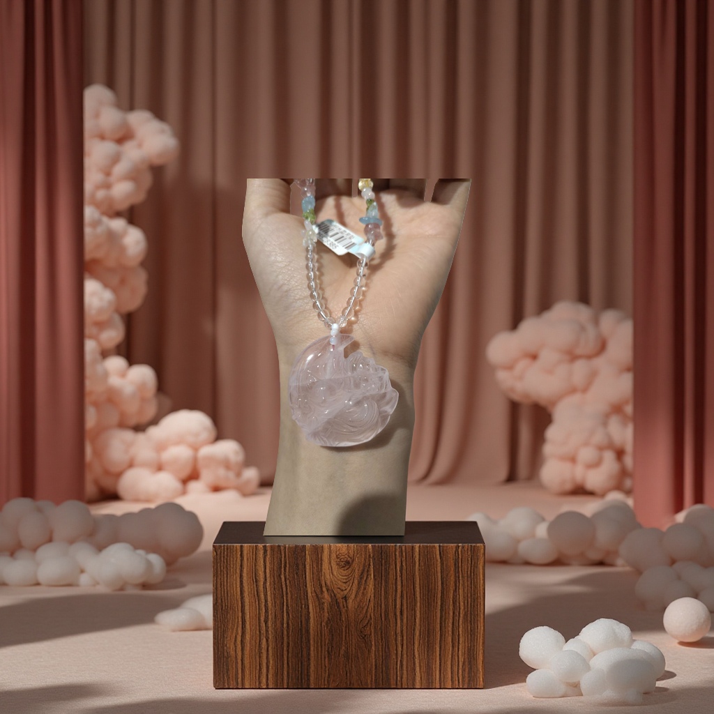 和田玉花朵吊坠项链999足银果壳铃配件