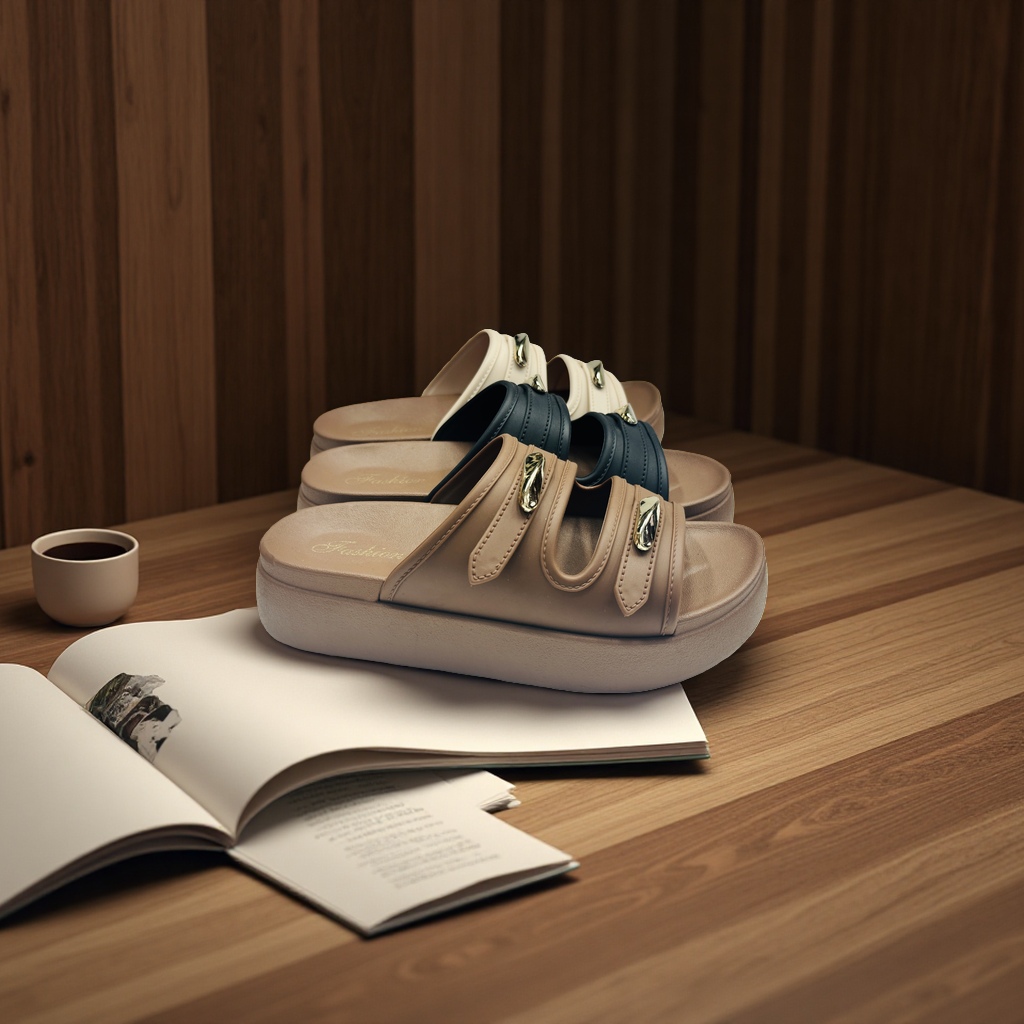 Fashionable thick-soled slippers, soft and comfortable details Picture