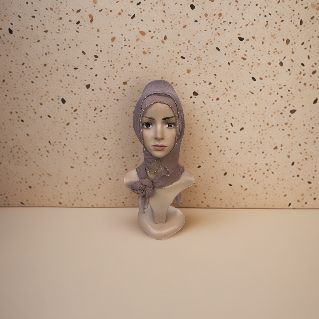 A plain printed square headscarf is a breathable, lightweight and sun-protective scarf for women in summer Specification image