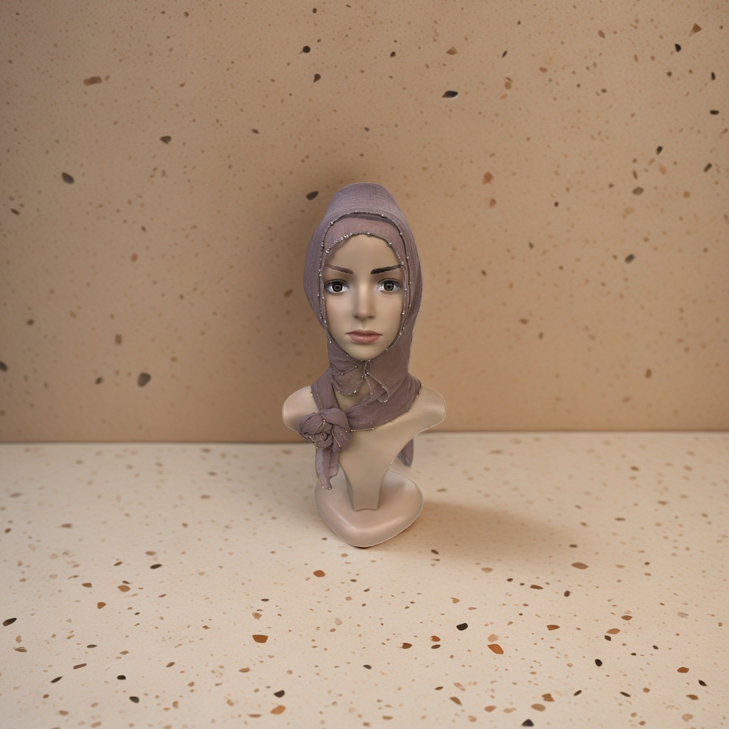 A plain printed square headscarf is a breathable, lightweight and sun-protective scarf for women in summer details Picture