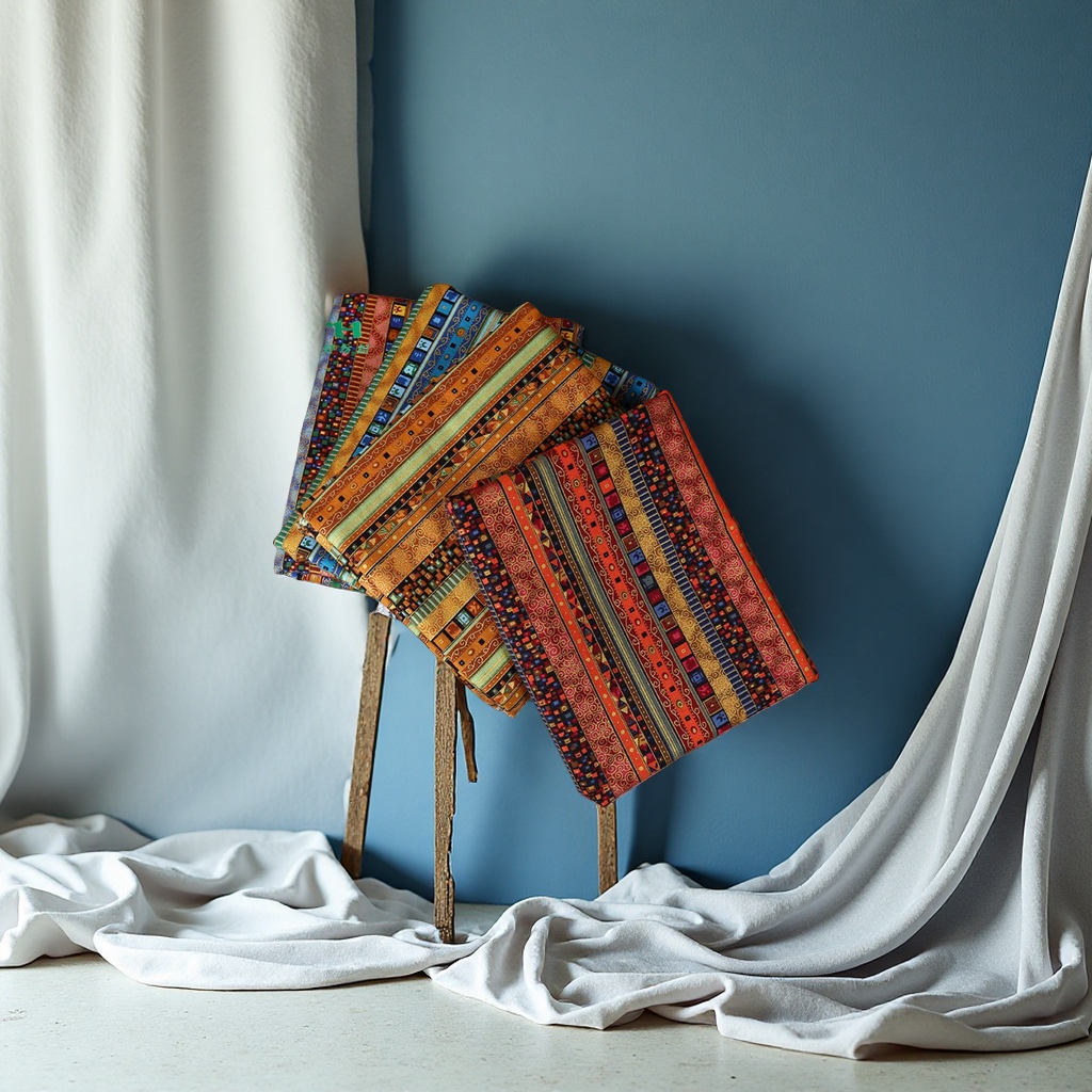 Gold-embossed linen fabric, hand-embroidered decorative fabric, home curtain fabric details Picture