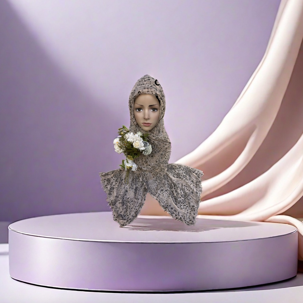 素色印花头巾女日常遮阳围巾透气柔软轻便春夏季