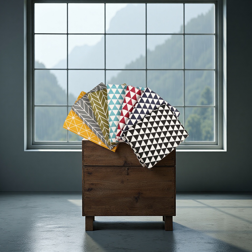 Brocade woven with hollowed-out floral patterns, coarse fabric imitating linen geometric patterns Application Scenario