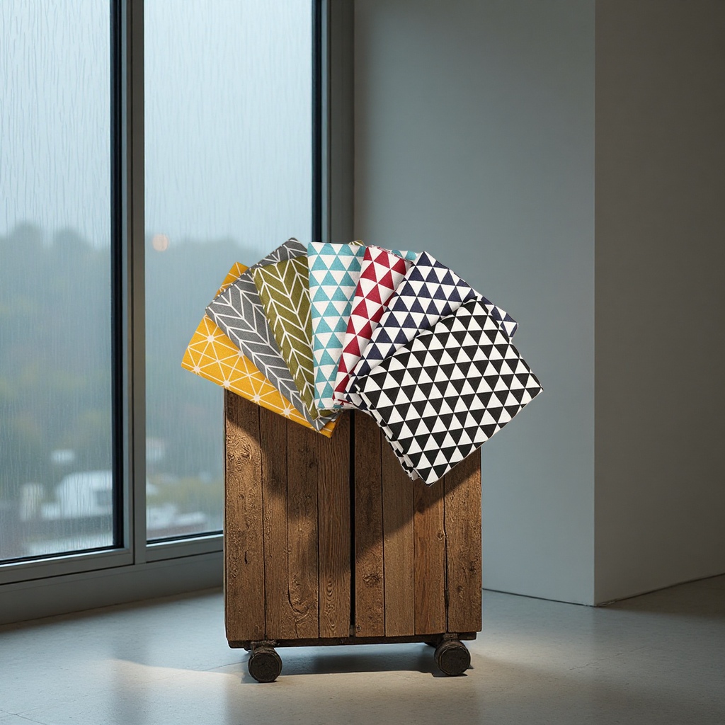 Brocade woven with hollowed-out floral patterns, coarse fabric imitating linen geometric patterns details Picture