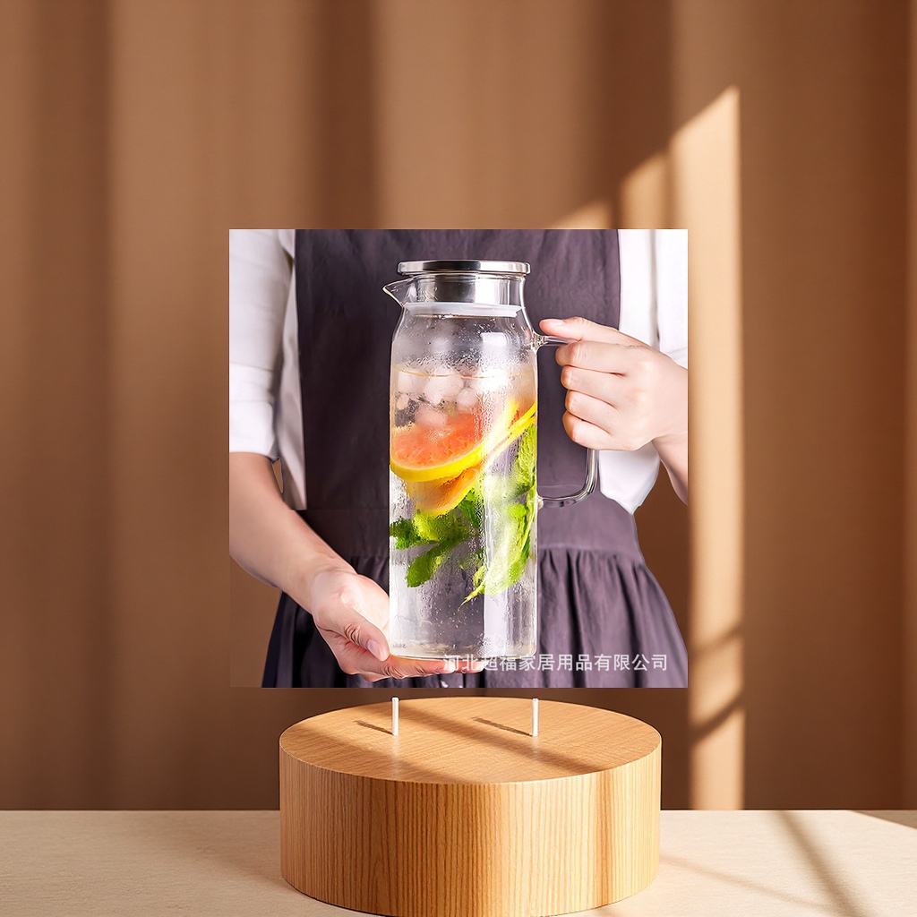 Glass large-capacity heat-resistant juice cup, cold water bottle, household water bottle for brewing lemonade, glass water bottle