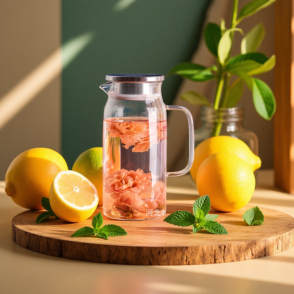Glass large-capacity heat-resistant juice cup, cold water bottle, household water bottle for brewing lemonade, glass water bottle details Picture